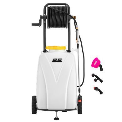 2E Опрыскиватель аккумуляторный AquaSpray 40LRC 40л 12В 1х12А&middot;час 7бар 2.9л&middot;мин 16кг вольтметр колеса катушка шланг 30м 2E-40LWBS30 фото