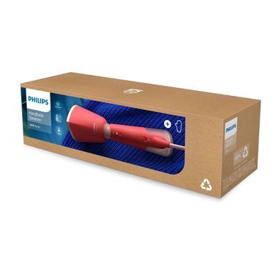 Philips Отпариватель компактный Series 5000, 1400Вт, 120мл, паровой удар -24гр, складная ручка, чехол-перчатка, пластик, красный STH5020/40 фото