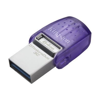 Kingston Накопитель 64GB USB 3.2 Gen1 + Type-C DT microDuo 3C R200MB/s DTDUO3CG3/64GB фото