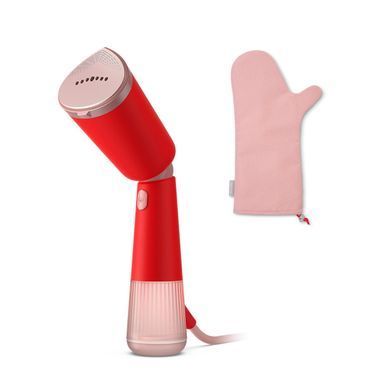 Philips Отпариватель компактный Series 5000, 1400Вт, 120мл, паровой удар -24гр, складная ручка, чехол-перчатка, пластик, красный STH5020/40 фото