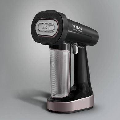 Tefal Відпарювач компактний Pure Force 3в1, 1800Вт, 180мл, постійна пара - 35гр, керам. підошва, чорно-рожевий DT8765E0 фото
