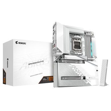 Gigabyte Материнська плата X870 A STEALTH ICE sAM5 X870 4xDDR5 M.2 HDMI Wi-Fi BT ATX X870_A_STEALTH_ICE фото