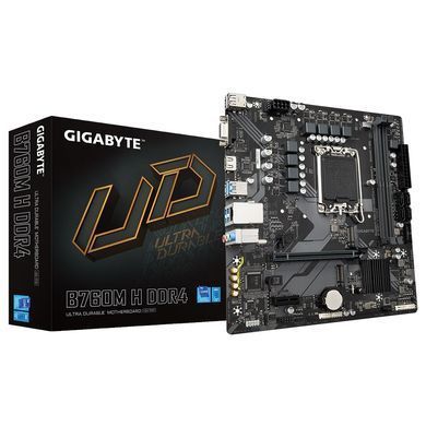 Gigabyte Материнська плата B760M H DDR4 s1700 B760M 2xDDR4 M.2 HDMI mATX B760M_H_DDR4 фото