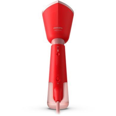 Philips Отпариватель компактный Series 5000, 1400Вт, 120мл, паровой удар -24гр, складная ручка, чехол-перчатка, пластик, красный STH5020/40 фото