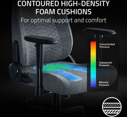 Razer Крісло Iskur V2 X, тканина, 2D-Armrests, сірий світлий RZ38-05310200-R3G1 фото