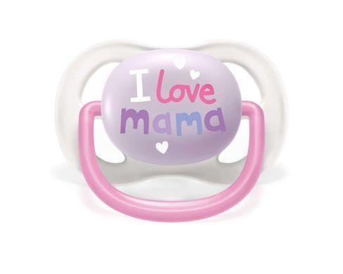 AVENT ПУСТУШКА ULTRA AIR 0-6МІС, ОРТОДОНТИЧНА, 2ШТ, I LOVE ДЛЯ ДІВЧАТ SCF080/02 фото