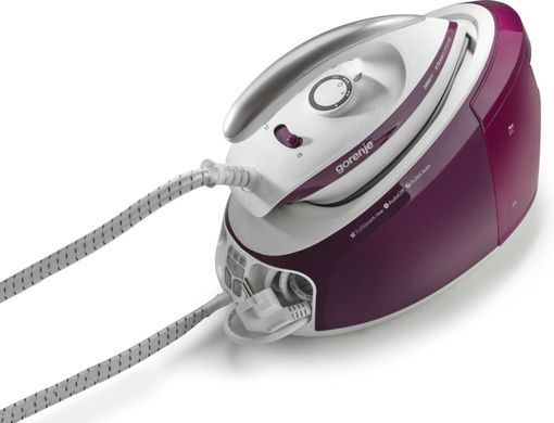 Gorenje Праска-парогенератор, 2800Вт, 1700мл, паровий удар -140гр, мех.упр., керам. підошва, бордовий SGD2800WV фото