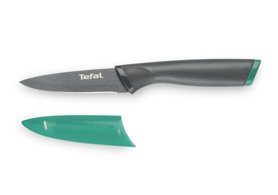 Кухонний ніж для чищення овочів Tefal Fresh Kitchen, довжина леза 9 см, нерж.сталь, чохол K1220604 фото