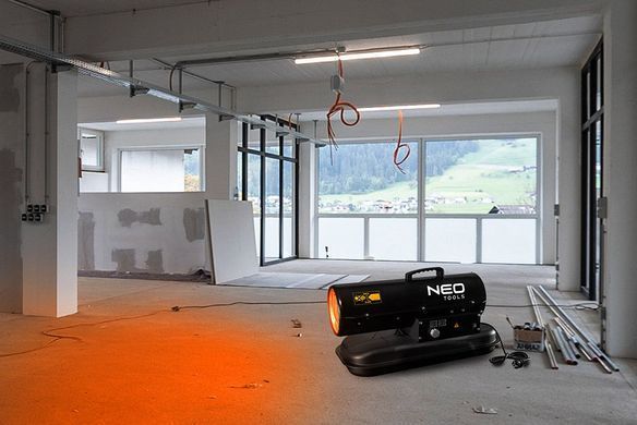 Neo Tools Теплова гармата дизель/гас, 20 кВт, 550 м3/год, прямого нагріву, бак 19л, витрата 1.9л/год, IPX4 90-080 фото
