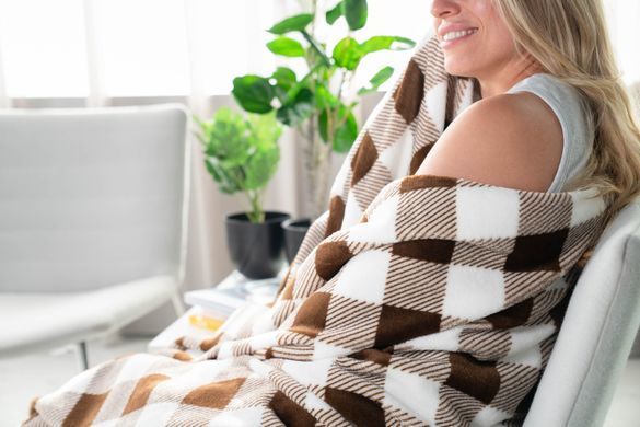 ARDESTO Плед Flannel, 160х200см, клітинка беж, 100% поліестер