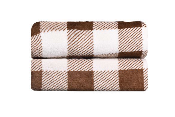 ARDESTO Плед Flannel, 160х200см, клітинка беж, 100% поліестер