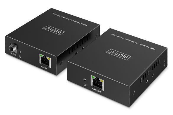 Digitus Подовжувач USB 3.2 Gen1, для використання з кабелем Cat6A, до 100 м, 3 х USB-A, 1 x USB-C, чорний DA-73121 фото