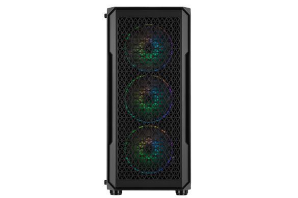 Корпус 2E Gaming Hexagon G338, без БЖ, 2xUSB 3.0, 1xUSB Type-C, 1x120mm, 3x120mm ARGB, TG Side Panel, ATX, чорний 2E-G338 фото