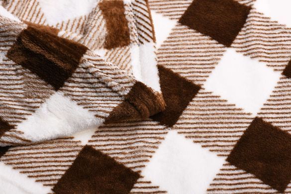 ARDESTO Плед Flannel, 160х200см, клітинка беж, 100% поліестер
