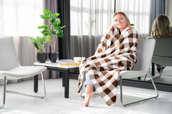 ARDESTO Плед Flannel, 160х200см, клітинка беж, 100% поліестер