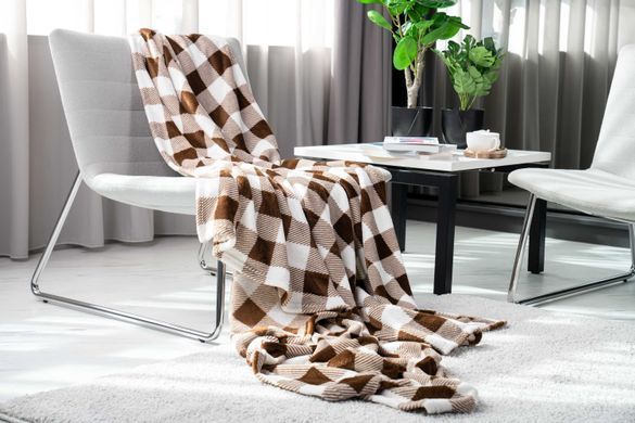 ARDESTO Плед Flannel, 160х200см, клітинка беж, 100% поліестер