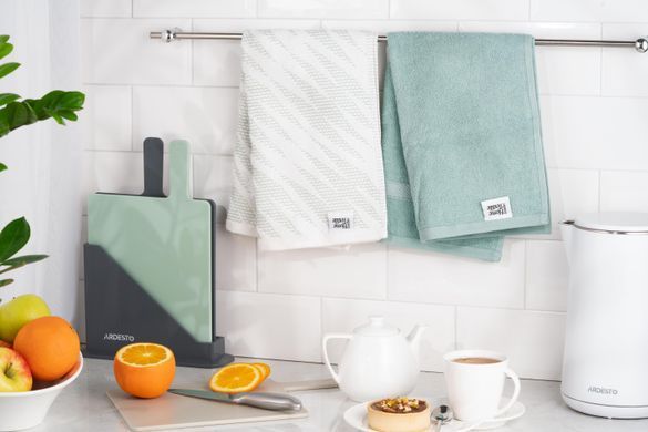 ARDESTO Набір кухонних рушників SuperSoft, махрові, аква, 2х40х60см, 100% бавовна