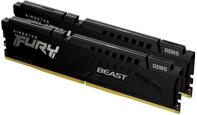 Kingston Пам'ять ПК Kingston DDR5 64GB KIT (32GBx2) 5200 FURY Beast KF552C40BB2K2-64 фото