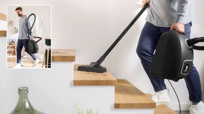 Bosch Пилосос Bosch мішковий, 600Вт, 4 л, НЕРА, чорний BGB41BA1 фото
