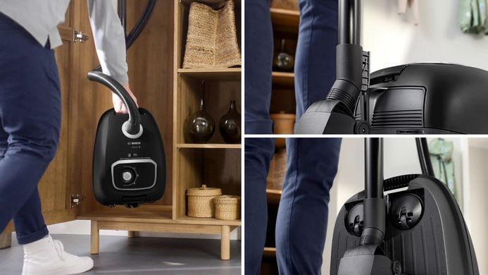 Bosch Пилосос Bosch мішковий, 600Вт, 4 л, НЕРА, чорний BGB41BA1 фото