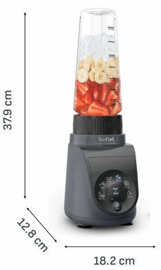 Tefal Блендер стаціонарний Blend UP Essential, 800Вт, чаша-700мл, тритан, чорно-сірий