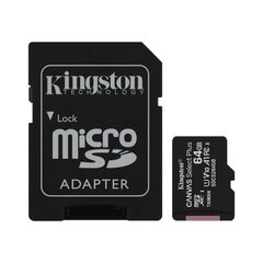 Карта пам'яті Kingston 64GB microSDXC C10 UHS-I R100MB/s Canvas Select Plus + SD - купити в інтернет-магазині Coolbaba Toys