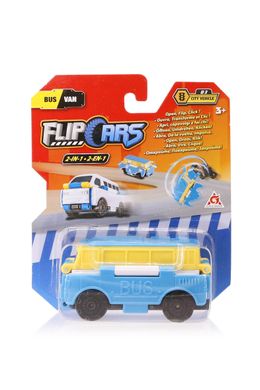Машинка-трансформер Flip Cars 2 в 1 Міський транспорт, Автобус і Мікроавтобус EU463875-11 фото