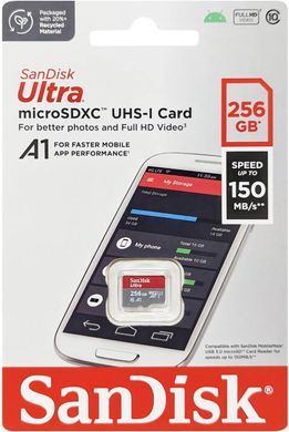 SanDisk Карта памяти microSD 256GB C10 UHS-I R150MB/s Ultra SDSQUAC-256G-GN6MN фото