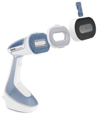 Tefal Отпариватель компактный Pure Tex , 1700Вт, 200мл, постоянный пар - 30гр, керам. подошва, голубой DT9531E0 фото