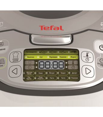Мультиварка Tefal Fuzzy Logic, 750Вт, чаша-5л, кнопкове керування, пластик, срібний RK812B32 фото