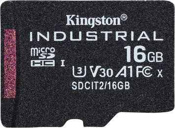 Kingston Карта пам'яті Kingston microSD 16GB C10 UHS-I U3 A2 V30 R100/W80MB/s Industrial SDCIT2/16GBSP фото