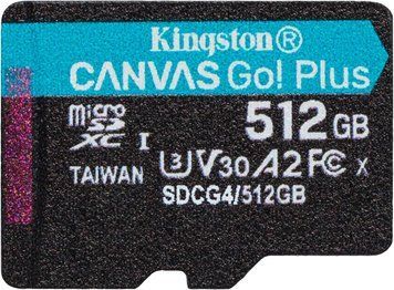 Kingston Карта пам'яті Kingston microSD 512GB C10 UHS-I U3 A2 V30 R200/W160MB/s SDCG4/512GBSP фото