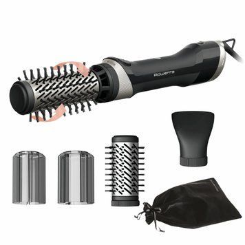 Rowenta Фен-щітка Rowenta Brush Active, 1000Вт, 3 режими, іоніз-я, хол. обдув, оберт. насадка, 3 насадки, кераміка, чорний UB9530F0 фото