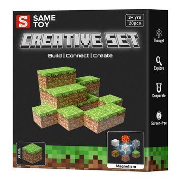 Same Toy Magnetic construction set Same Toy Creative Set Grass, 20pcs MCRAFT-2002-SM фото