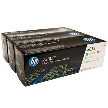 Комплект картриджів HP 305A CLJ M351/M375/M475/M451 (CE411A,CE412A,CE413A) CYM (3*2600 стор) Потрійна упаковка CF370AM фото