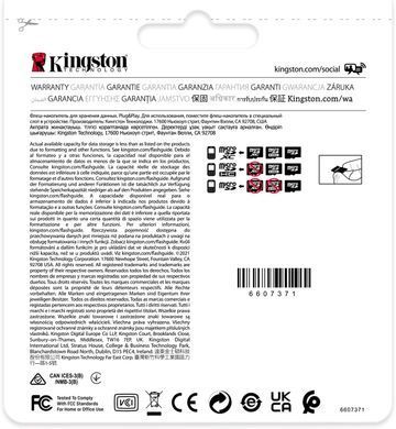 Kingston Карта пам'яті Kingston microSD 16GB C10 UHS-I U3 A2 V30 R100/W80MB/s Industrial SDCIT2/16GBSP фото