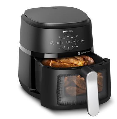 Philips Мультипечь Ovi digital, 1500Вт, чаша-4.2л, сенсорное управл., 13 авто. программ, окошко, пластик, чорный NA221/00 фото