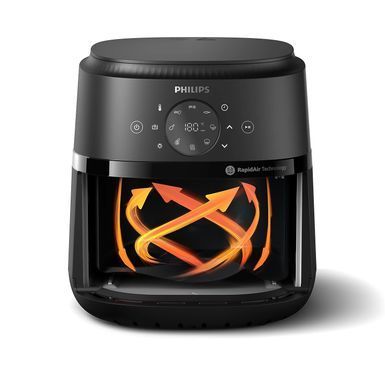 Philips Мультипечь Ovi digital, 1500Вт, чаша-4.2л, сенсорное управл., 13 авто. программ, окошко, пластик, чорный NA221/00 фото