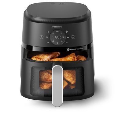 Philips Мультипечь Ovi digital, 1500Вт, чаша-4.2л, сенсорное управл., 13 авто. программ, окошко, пластик, чорный NA221/00 фото