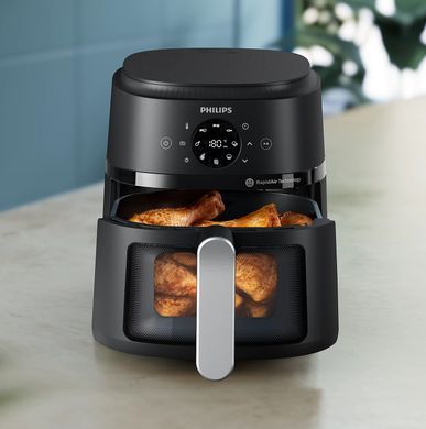 Philips Мультипечь Ovi digital, 1500Вт, чаша-4.2л, сенсорное управл., 13 авто. программ, окошко, пластик, чорный NA221/00 фото