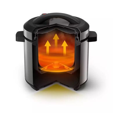 Philips Мультиварка Viva Collection 1300Вт, чаша-6л, електр. керування , 15 авто. программ, нержав.сталь, платик, чорний HD2237/41 фото
