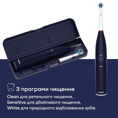 Beurer Щетка зубная электр., насадок-1, 2 программы чистки, футляр, черный TB_50 фото