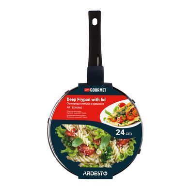 ARDESTO Сковорода глибока з кришкою Gemini Gourmet Andria, 24см, алюміній, чорний AR1924GMG фото