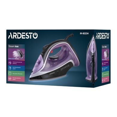 Утюг Ardesto IR-B2234, 2400Вт, 350мл, паровой удар, керам. подошва, феолетово-чёрный IR-B2234 фото