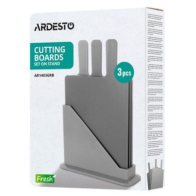ARDESTO Набір дошок кухонних на підставці Ardesto Fresh, 3шт, 24.1х33х7.9см, пластик AR1403GRB фото