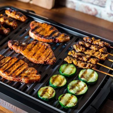 Гриль George Foreman 25850-56 Smokeless BBQ Grill, 1606 Вт, титаное напыление пластин, черный 25850-56 фото