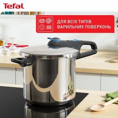 Tefal Tefal Pressure cooker Secure Trendy, 6l, with steam basket, stainless steel, plastic P2580701 фото