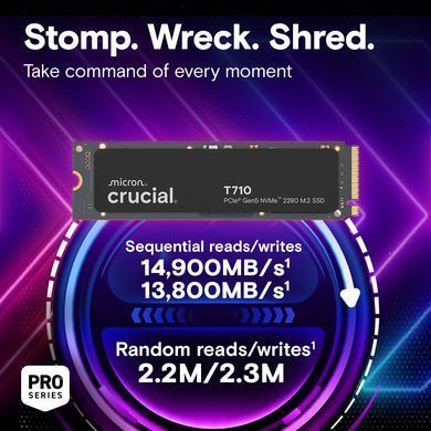 Crucial Накопичувач SSD Crucial M.2 1TB PCIe 5.0 T710 CT1000T710SSD8 фото
