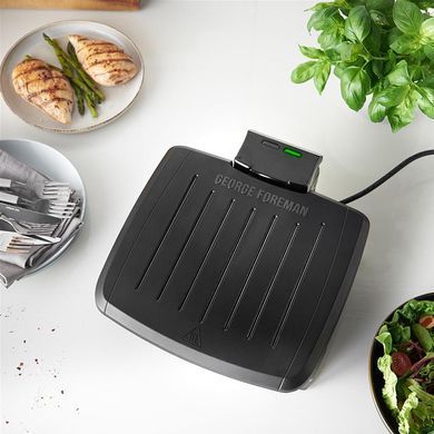 Russell Hobbs Гриль George Foreman прижимной Immersa Medium, 1300Вт, темп. режимов-1, съёмные пластины, металл, пластик, черный 28310-56 фото