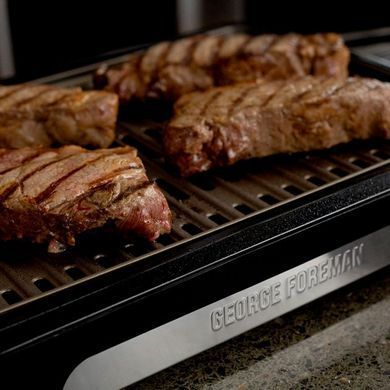 Гриль George Foreman 25850-56 Smokeless BBQ Grill, 1606 Вт, титаное напыление пластин, черный 25850-56 фото